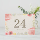 Auf der Wiese Sommer Hochzeiten Tischnummern (Stehend Vorderseite)