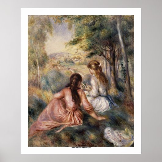 Auf der Wiese von Pierre-Auguste Renoir Poster (Vorne)