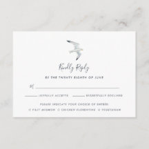 Auf der Wing-RSVP-Karte mit/ Entree-Auswahlen