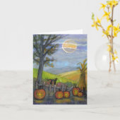 Auf der Zaun-Post mit Katzen-Merkkarte Karte (Gelbe Blume)