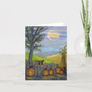 Auf der Zaun-Post mit Katzen-Merkkarte Karte