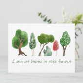 Auf der Zuhause im Wald Inspiration Zitat Karte (Stehend Vorderseite)