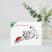 auf Deutsch Weihnachten mit Welpe Glocke und Ball (Stehend Vorderseite)
