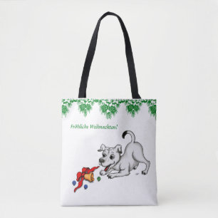 auf Deutsch Weihnachten mit Welpe Glocke und Ball Tasche