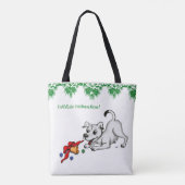 auf Deutsch Weihnachten mit Welpe Glocke und Ball Tasche (Rückseite)