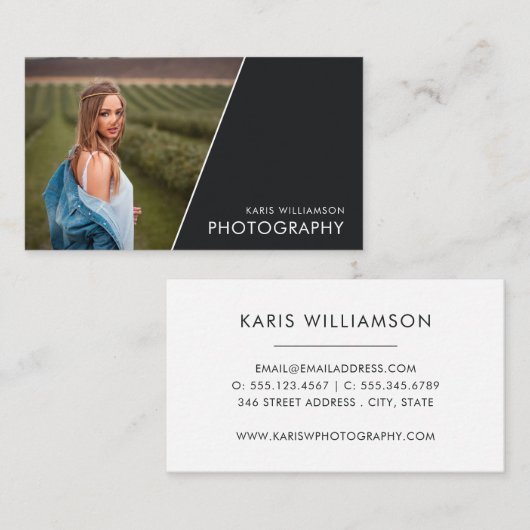 Auf Diagonal | Moderne Fotografie Visitenkarte (Vorne/Hinten)