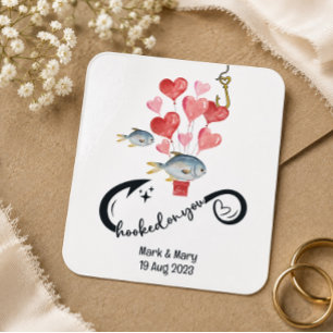 Auf dich angewiesen Angler Hochzeit Aquarell Quadratischer Aufkleber