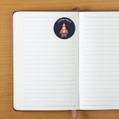 Auf die Aufkleber für das Schiff der Mond-Rakete