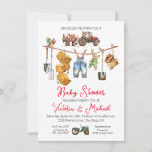 Auf die Babydusche von Farm Couples Einladung (Vorderseite)
