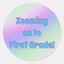 Auf die erste Stufe kommen ! Runder Aufkleber