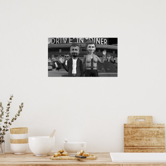 Auf die Kamera springen - kleines Poster (Küche)