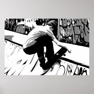 Auf die Rampe treffen - Skateboarder Poster