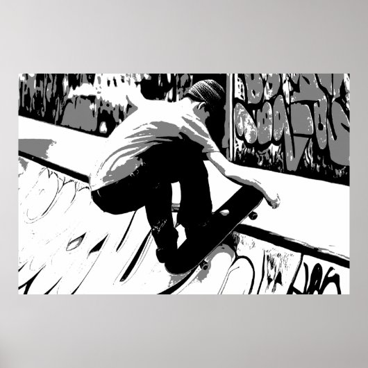 Auf die Rampe treffen - Skateboarder Poster (Vorne)