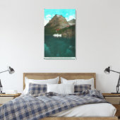 Auf die Sonne blickender Chalet Leinwanddruck (Insitu (Schlafzimmer))