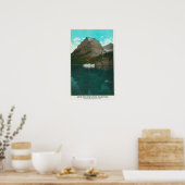 Auf die Sonne blickender Chalet Poster (Küche)