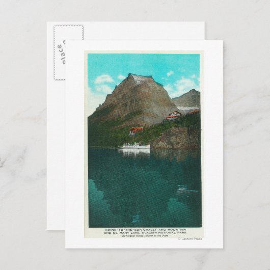 Auf die Sonne blickender Chalet Postkarte (Vorne/Hinten)