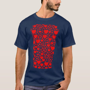 Auf die Tasse Kaffee Herz Silhouette RED T-Shirt