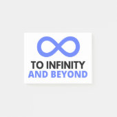 AUF DIE UNENDLICHKEIT UND DARÜBER HINAUS POST-IT KLEBEZETTEL (Vorderseite)