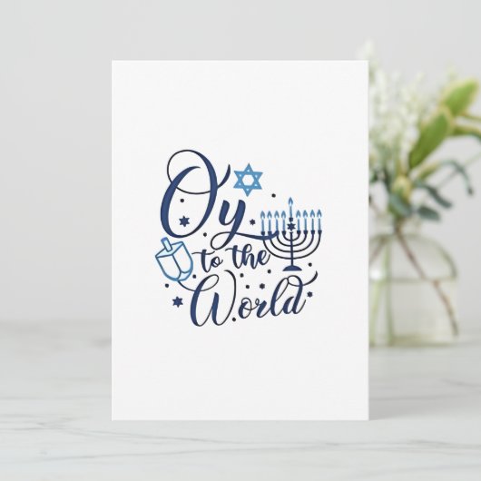 Auf die Welt Hanukkah jüdischer Funny Ankündigung (Stehend Vorderseite)