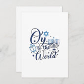 Auf die Welt Hanukkah jüdischer Funny Einladung (Vorne/Hinten)