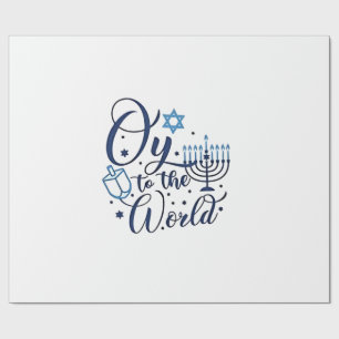 Auf die Welt Hanukkah jüdischer Funny Geschenkpapier