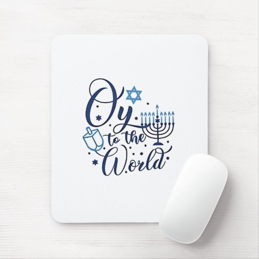Auf die Welt Hanukkah jüdischer Funny Mousepad (Mit Mouse)