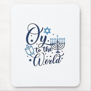 Auf die Welt Hanukkah jüdischer Funny Mousepad