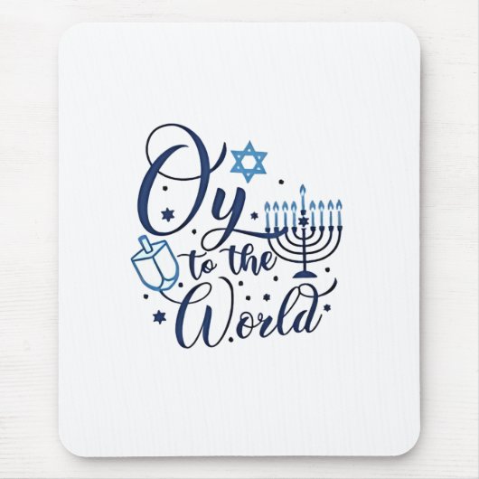 Auf die Welt Hanukkah jüdischer Funny Mousepad (Vorne)