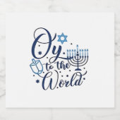 Auf die Welt Hanukkah jüdischer Funny Schaumweinetikett (Einzelnes Label)