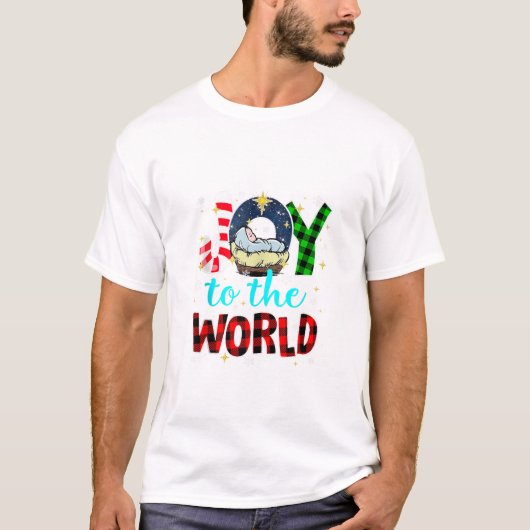 Auf die Welt Jesus Weihnachten T-Shirt (Vorderseite)