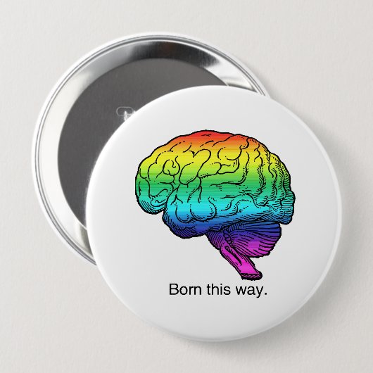 AUF DIESE WEISE GEHIRN geboren Button (Vorne & Hinten)