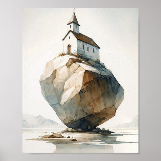 Auf diesem Felsen werde ich meine Kirche bauen Poster (Vorne)