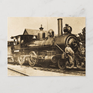 Auf diesem Zug Vintage Eisenbahn Postkarte