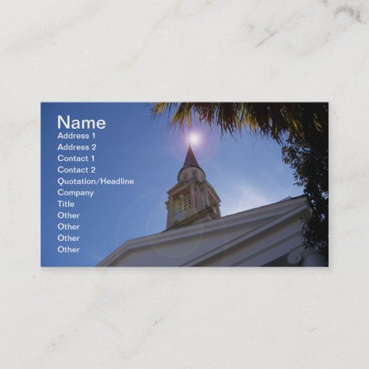 Auf dieser Rock Kirche steeple Business Card Visitenkarte (Vorderseite)