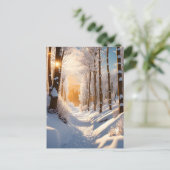 Auf dieser Schneedecke erwartet Sie ein Winterwund Postkarte (Stehend Vorderseite)