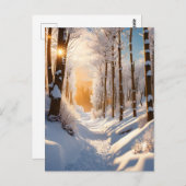 Auf dieser Schneedecke erwartet Sie ein Winterwund Postkarte (Vorne/Hinten)