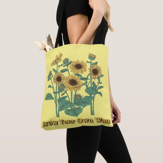 Auf eigene Art Sonnenblumen wachsen Tasche (Von Nahem)