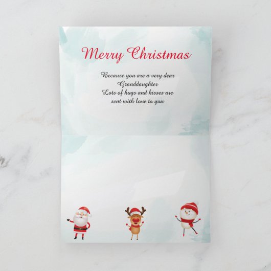 Auf eine besondere Grandtochter Frohe Weihnachtska Karte (Innenseite)