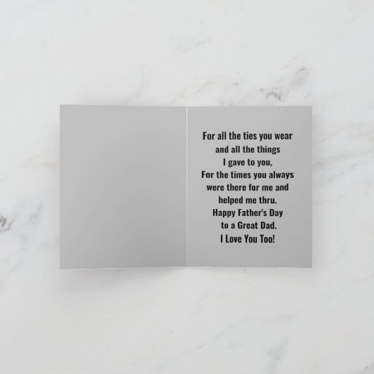Auf eine große Grußkarte für Vater Karte (Innenseite)