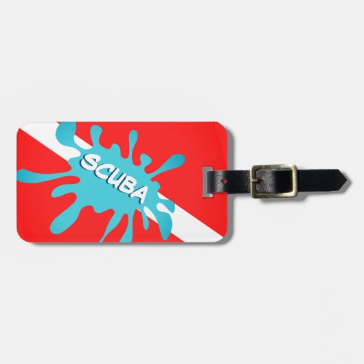 AUF EINE SCUBA SPLASH.  DIVERE GEPÄCKANHÄNGER (Vorderseite horizontal)