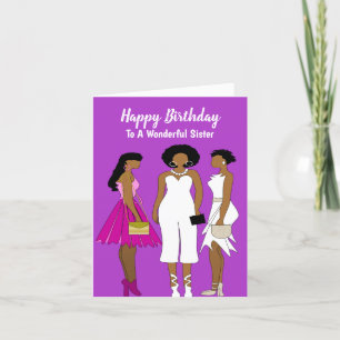 Auf eine wunderschöne Schwester Afro American Birt Dankeskarte