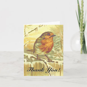 Auf einem Ast sitzender Vogel, "Danke!" Karte