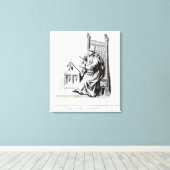 Auf einem Blatt Vellum geschriebener Kopist Leinwanddruck (Insitu (Holzboden))