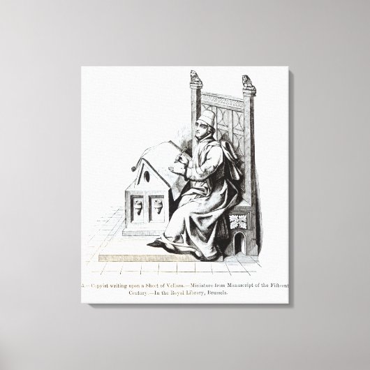 Auf einem Blatt Vellum geschriebener Kopist Leinwanddruck (Vorderseite)