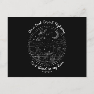 Auf einem dunklen Wüste Highway Travel Mountain Ca Postkarte