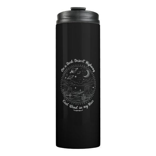 Auf einem dunklen Wüste Highway Travel Mountain Ca Thermosbecher (Vorderseite)