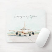 Auf einem Düsenflugzeug Abschied nehmen Mousepad (Mit Mouse)