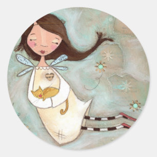 Auf einem Flügel und einem Purr - Aufkleber für En