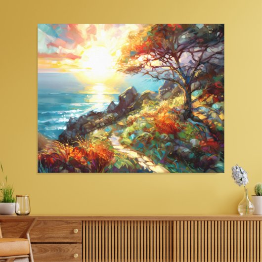 Auf einem Hügel über dem Ozean Leinwanddruck (Insitu (Wohnzimmer))