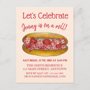 Auf einem Hummerbrötchen Herzlichen Glückwunsch Ma Einladungspostkarte